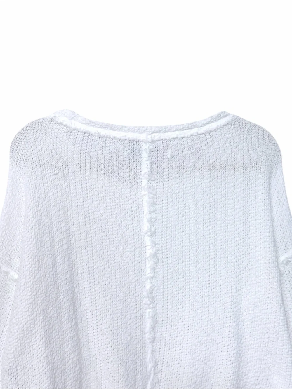 Free People Beach 100% Cotton Open Knit Top Long Sleeve Tie Front Sweater